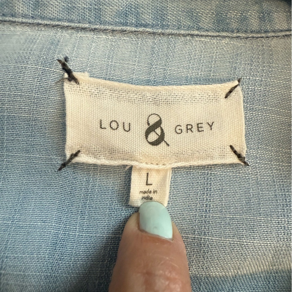 Lou & Grey Light Blue Wrap Dress - Picture 7 of 14